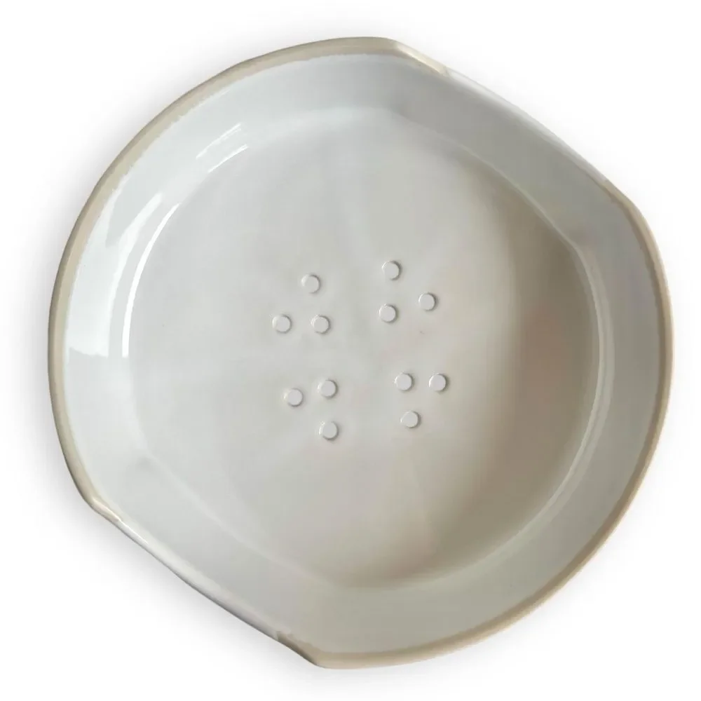 Crate&Barrel Cream White Stoneware  Brie Baking Appetizer Dish with Vented Lid